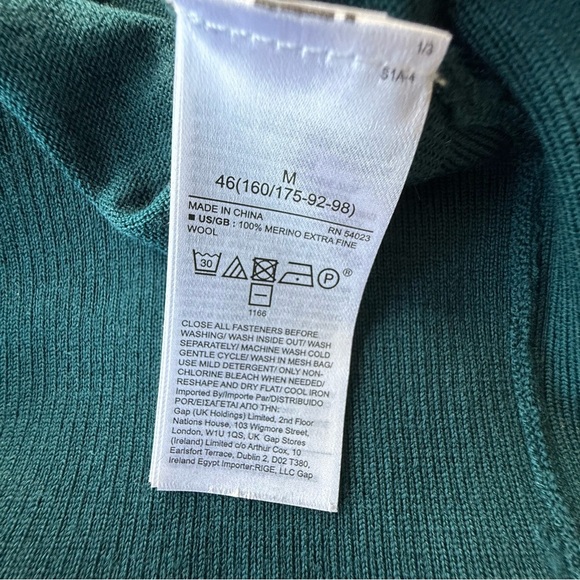 Banana Republic Women's Medium Fine Merino Wool V-Neck Cardigan Dark Teal Color - Picture 12 of 15